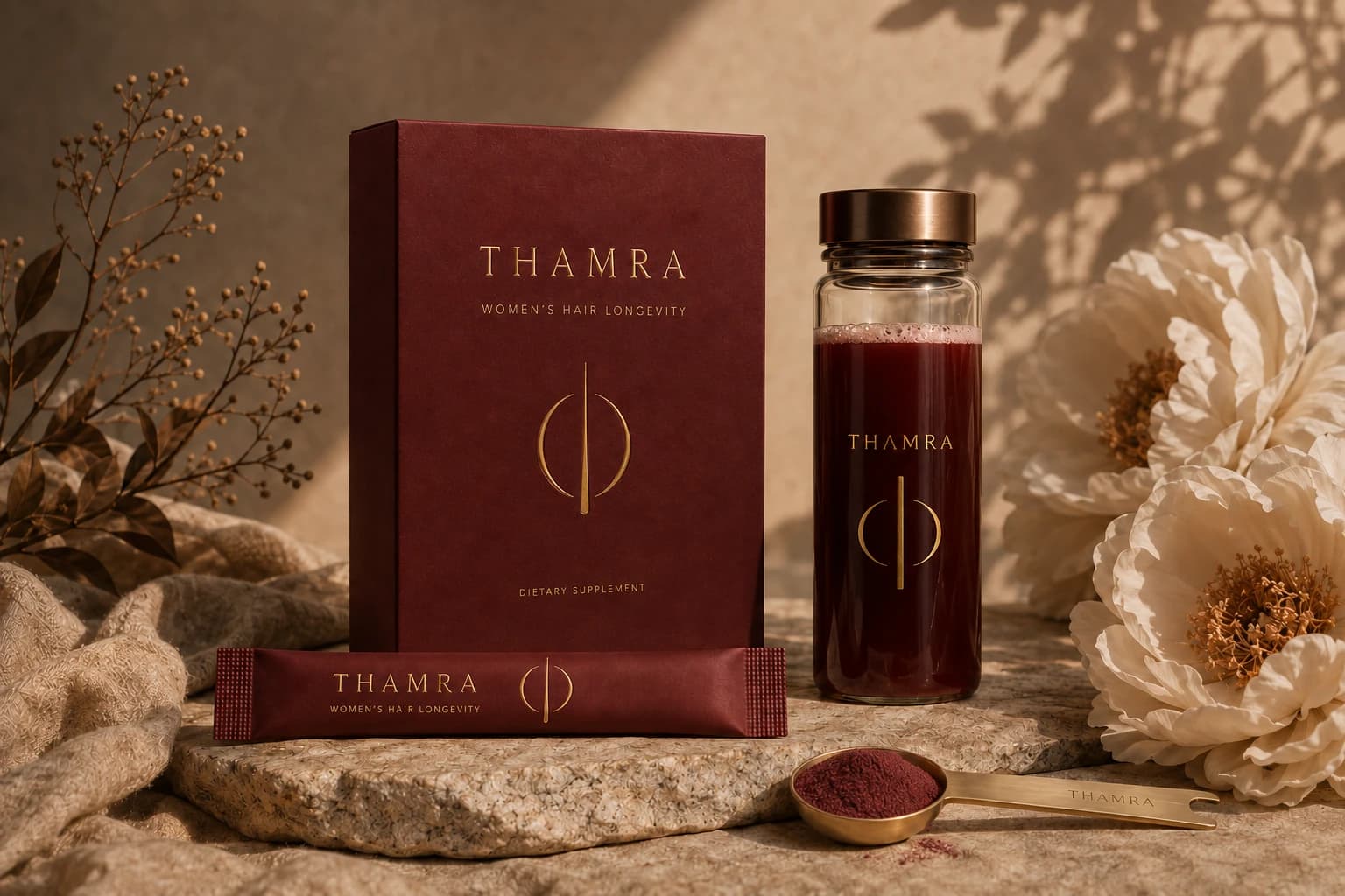 Thamra — ყუთი, ბოთლი და ფხვნილი